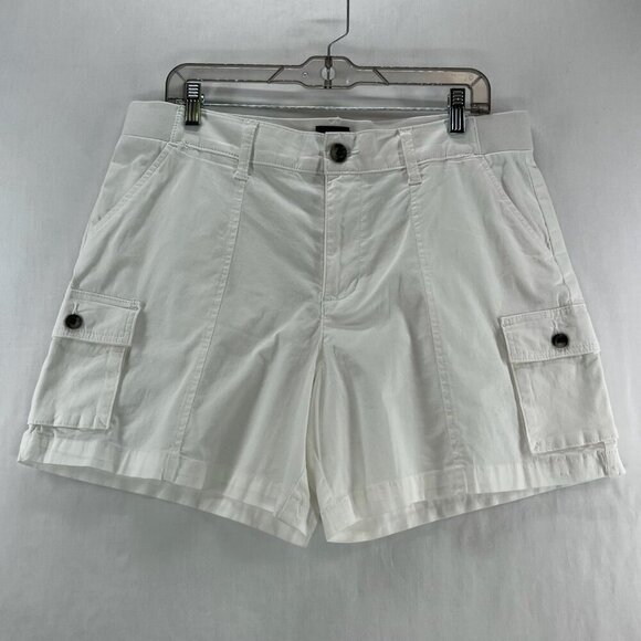 Lee Pants - Lee Ultra Lux Comfort Cargo Short Womens 30 High Rise Stretch Relaxed Fit White